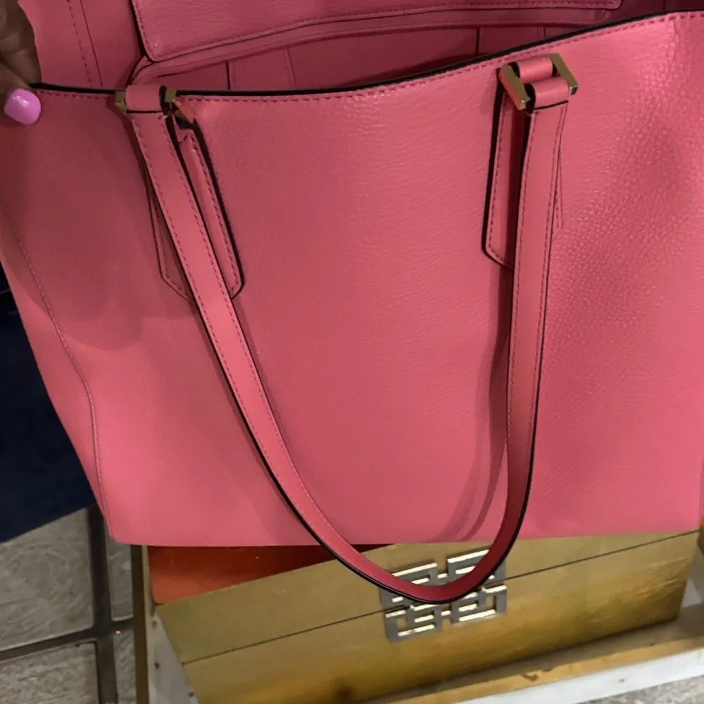 Michael Kors Vibrant Pink Tote with detachable clutch and makeup bag with strap. - Picture 9 of 12